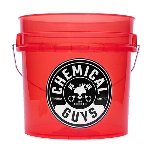 CHEMICAL GUYS RED / ROOD TRANSPARANTE AUTO DETAILING WAS EMMER 4,5 GALLON 17L